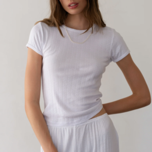 Donni Pointelle Baby Tee